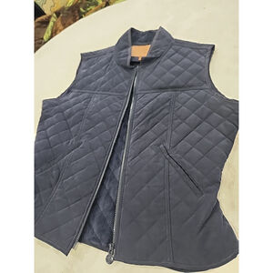 Outback Trading CO. Women’s Microsuede Quilted Equestrian Vest,szXL,Navy Blu,NWT